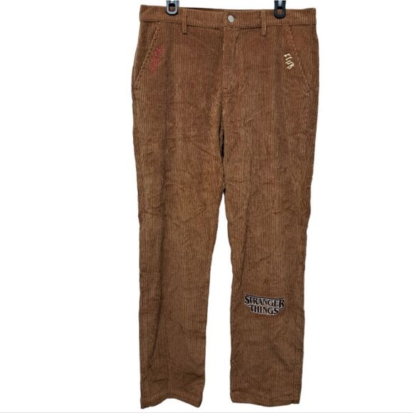 Netflix Stranger Things X Pacsun Casual Corduroy Pants Size 34 Brown NWT - Picture 5 of 15